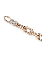 Clive 18K Rose Gold & Diamond Chain Bracelet