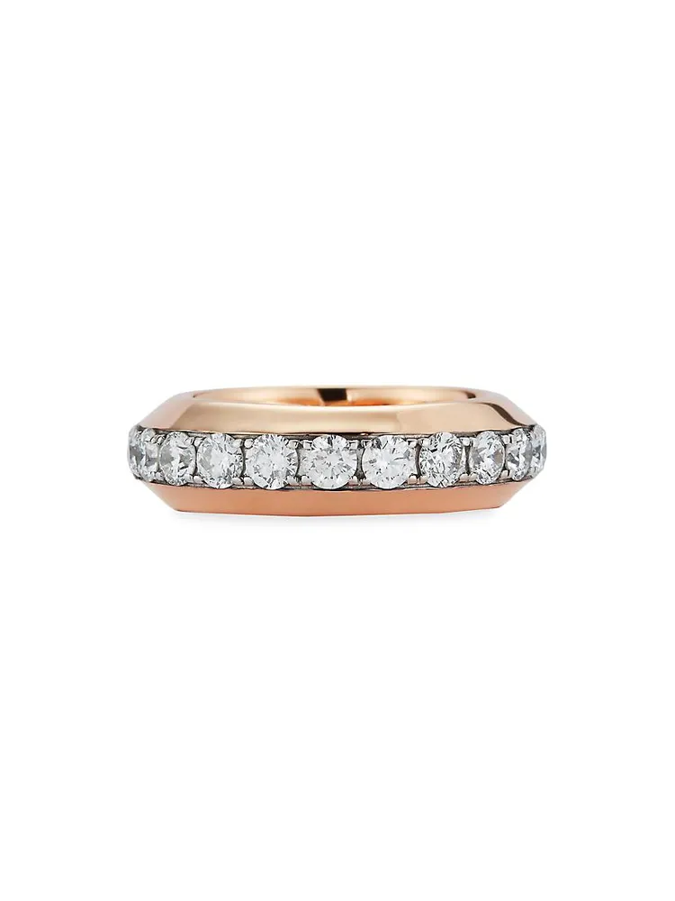 Grant 18K Rose Gold & Diamond Angled Band Ring