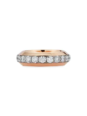 Grant 18K Rose Gold & Diamond Angled Band Ring