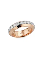 Grant 18K Rose Gold & Diamond Angled Band Ring