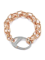 Garnett 18K Rose Gold & Diamond Split Chain Link Bracelet