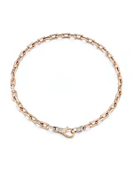 Clive 18K Rose Gold & 0.43 TCW Diamond Oval-Link Chain Choker