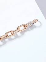 Clive 18K Rose Gold & 0.43 TCW Diamond Oval-Link Chain Choker