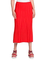 Wide Rib-Knit Midi Skirt