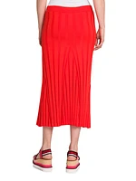 Wide Rib-Knit Midi Skirt