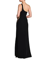 Sleeveless Sheer-Insert Gown