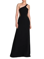 Sleeveless Sheer-Insert Gown