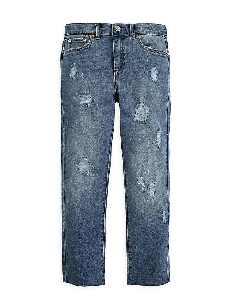 Little Girl's High-Rise Ankle Straight Jeans