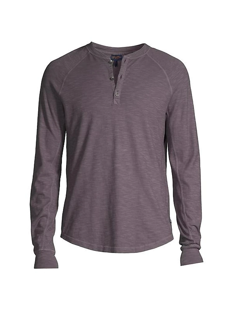 Soft Slub Long-Sleeve Henley Shirt