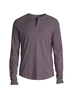 Soft Slub Long-Sleeve Henley Shirt