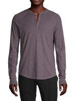 Soft Slub Long-Sleeve Henley Shirt