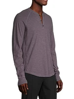 Soft Slub Long-Sleeve Henley Shirt