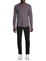 Soft Slub Long-Sleeve Henley Shirt