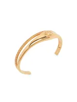 Double Medusa Goldtone Cuff Bracelet