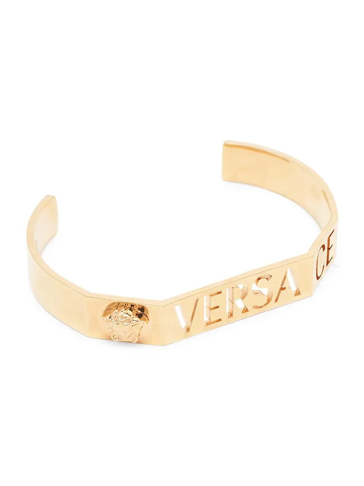 Cut-Out Logo Goldtone Cuff Bracelet