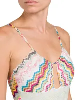 Chevron Cut-Out One-Piece Swimsuit