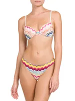 2-Piece Chevron Balconette Bikini Set