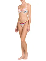 2-Piece Chevron Balconette Bikini Set