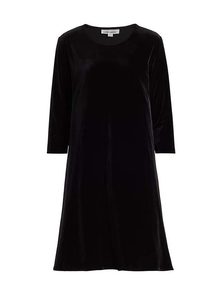 Stretch Velvet A-Line Dress