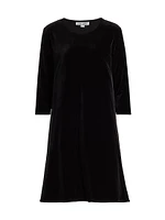 Stretch Velvet A-Line Dress