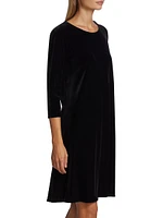 Stretch Velvet A-Line Dress