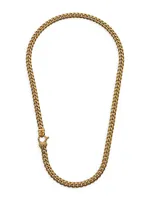 18K Gold Vermeil & Sterling Silver Flaming Tongue Cuban Link Necklace
