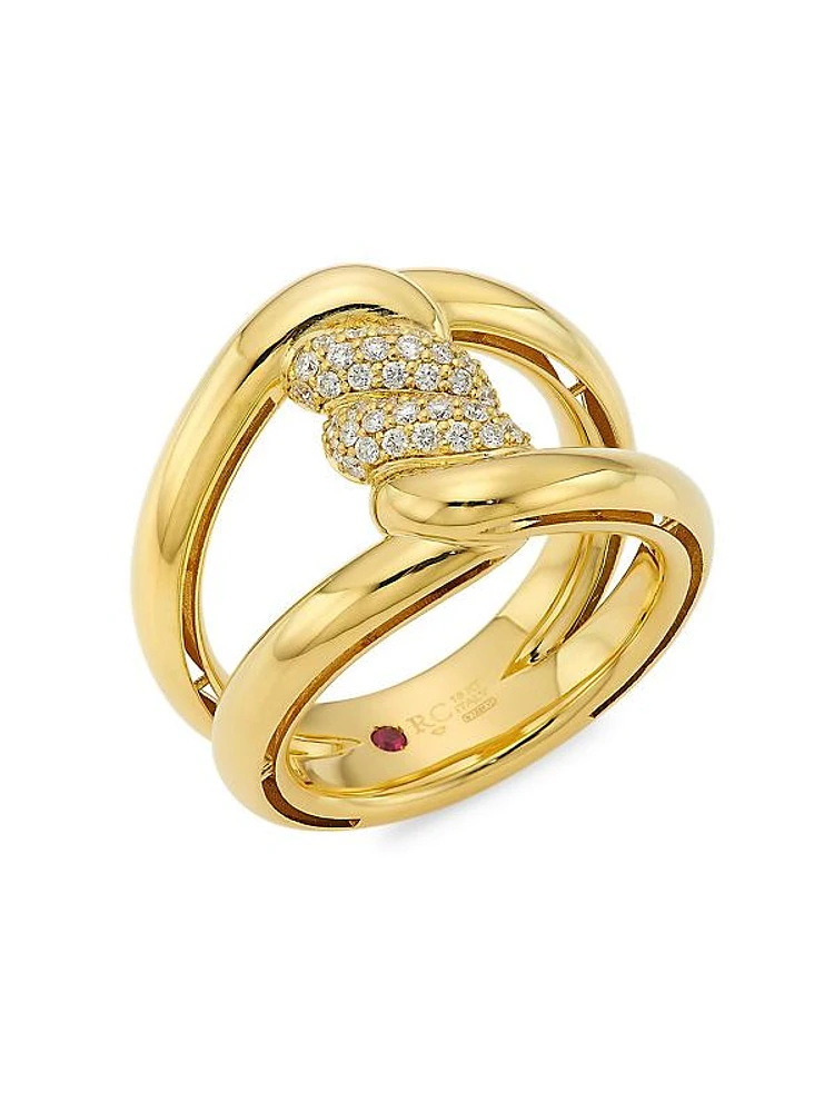 Cialoma 18K Yellow Gold & 0.23 TCW Diamond Twist Ring