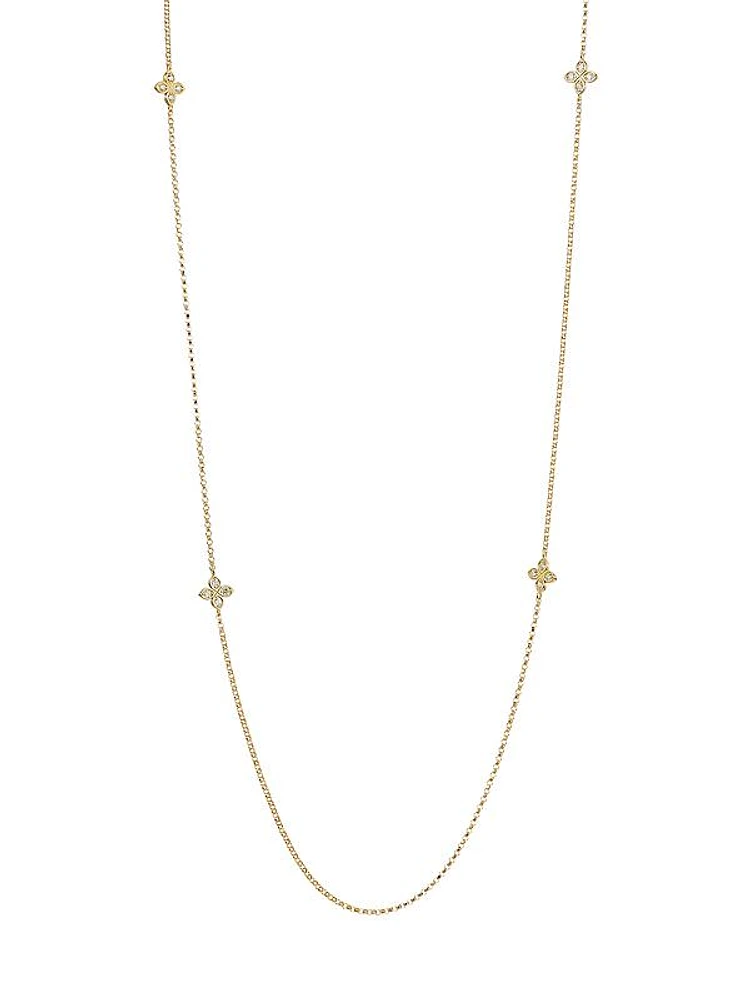 Love By The Yard 18K Yellow Gold & 0.28 TCW Diamond Station Necklace/33"