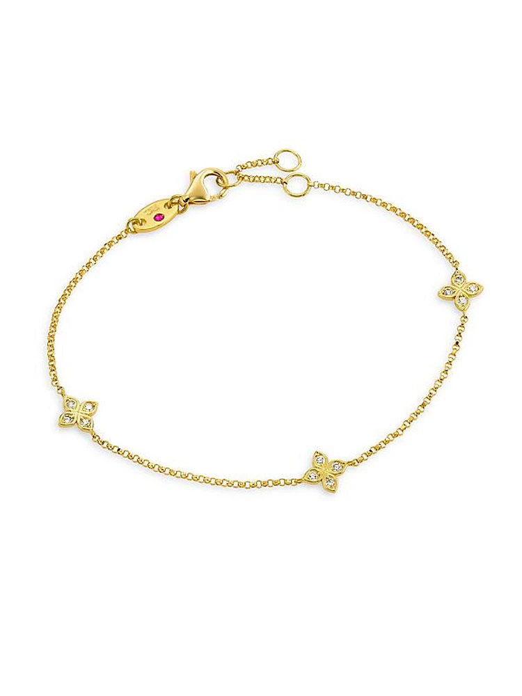 Love By The Yard 18K Yellow Gold & 0.13 TCW Diamond Bracelet