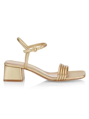 Lena Leather Block-Heel Sandals