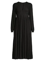 Plissé-Pleated Midi-Dress