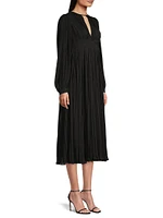 Plissé-Pleated Midi-Dress