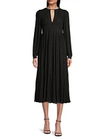 Plissé-Pleated Midi-Dress