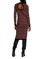 Cut-Out Jacquard Knit Dress