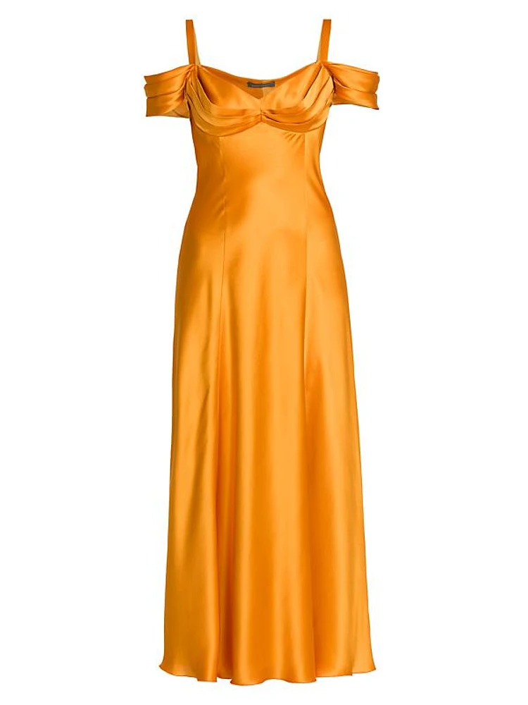 Satin Off-The-Shoulder Gown