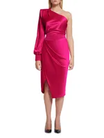 I Got You Satin Midi-Dress