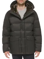 Quilted Flannel Puffer Parka