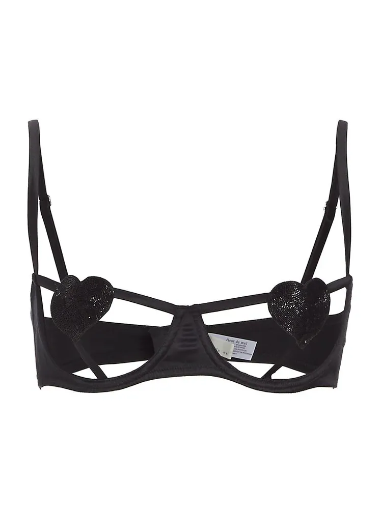 Heart Open-Cup Balconette Bra