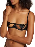 Heart Open-Cup Balconette Bra