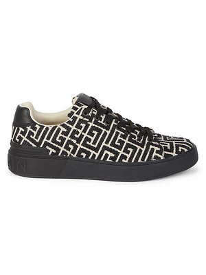 B Court Monogram Jacquard Low-Top Sneakers