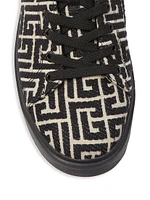 B Court Monogram Jacquard Low-Top Sneakers