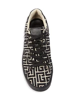 B Court Monogram Jacquard Low-Top Sneakers