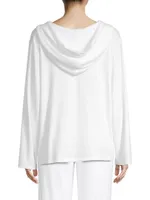 Geneva Relaxed Lace-Trim Hoodie