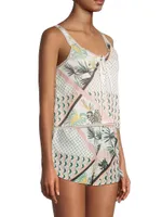 Vivi Cotton Mixed Palm Notch-Neck Tank