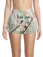 Daisy Side-Tie Mixed Palm Shorts