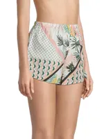 Daisy Side-Tie Mixed Palm Shorts