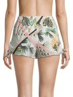 Daisy Side-Tie Mixed Palm Shorts