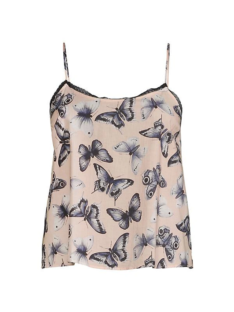 Pia Lace-Trim Butterfly Tank