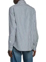 W Tri-Color Striped Woven Shirt