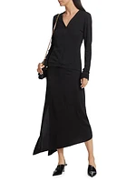 Chelsea Jersey Asymmetric Maxi Skirt